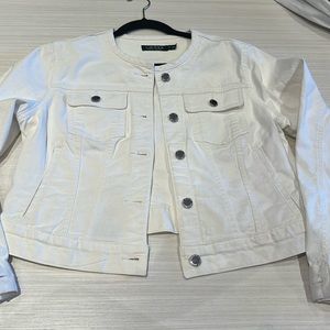 Ralph Lauren women’s white denim jacket size petite L